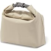 無印良品 MUJI 84843082 Adjustable Height Lunch Bag, Roll Top Type, Large, Beige