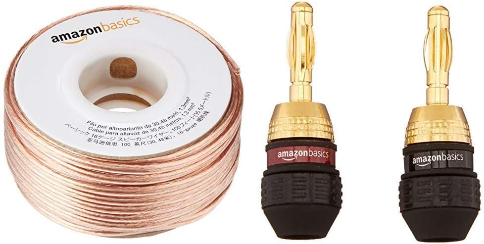 Basics 100ft 16-Gauge Audio Stereo Speaker Wire Cable, 100 Feet: Home Audio & Theater