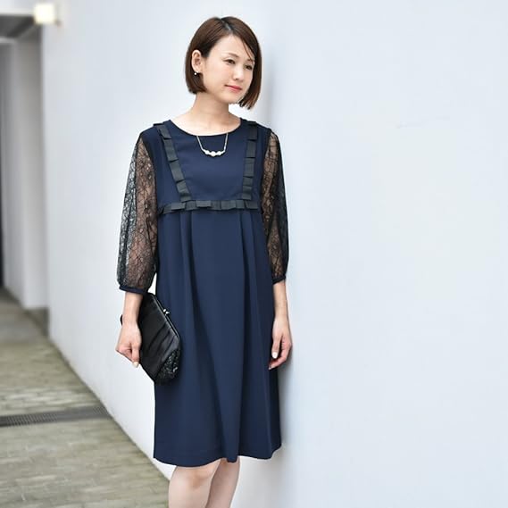 Amazon Co Jp Pearls マタニティ 授乳口付き 日本製 授乳服 袖レース リボン フォーマル ワンピース 長袖 妊婦服 お宮参り 産前 産後 お受験 結婚式 冠婚葬祭 長く使える 授乳服には見えない お出かけにぴったり 華やか マタニティフォト またにてぃ おしゃれ