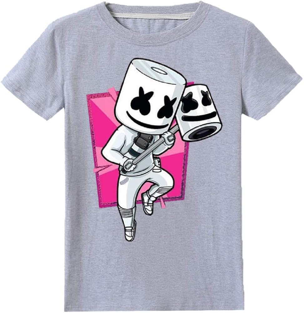 CHANI - Camiseta de Manga Corta para niños pequeños y Grandes Marshmello DJ Music para niños de 4 a 15 años - Gris - 9 años: Amazon.es: Ropa y accesorios