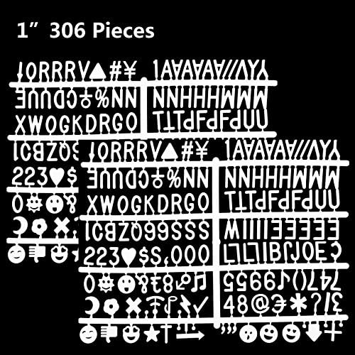 1" Extra Letter Set for Felt Letter Board - White Replacement Letter Set with 306 Characters &amp; Numbers for Changeable Felt Letter Boards by Losga