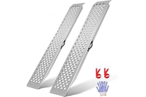 LIEKUMM 47" Steel Shed Ramps, 1300 lbs Capacity Ramp for Lawn Mower, Loading Ramps for Pickup Trucks, UTVs, ATVs, Trailers, E-Bikes, Bicycles, Motorcycles, Ramp for Truck Bed Loading, Pack of 2