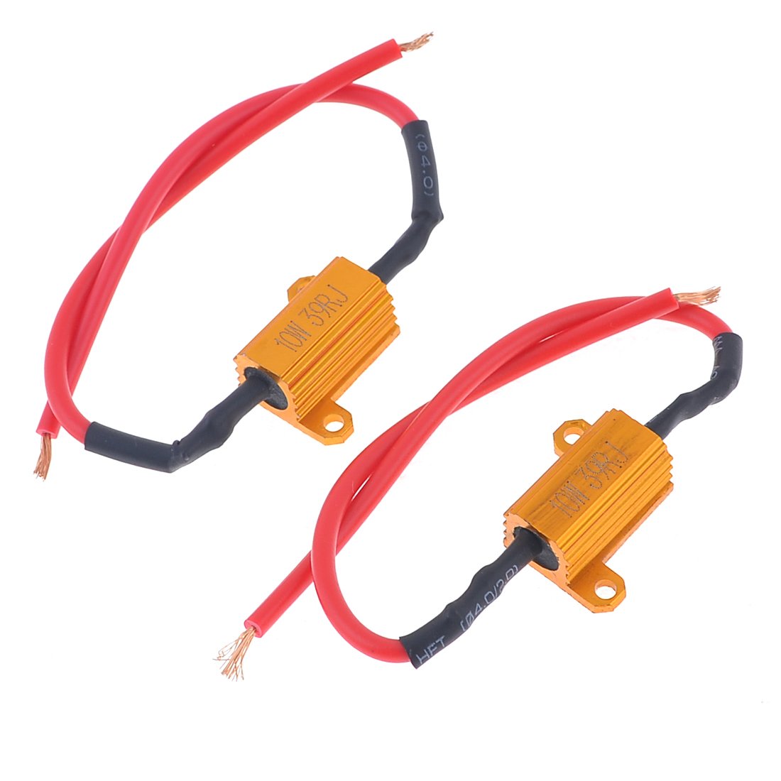 sourcing map 39 Ohm 10W Watt 5% Gold Tone Aluminum Housed Resistors 2 Pcs