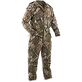 Guide Gear Men's Dry Waterproof Hunting Coveralls with Hood, Insulated Camo Hunt Overalls