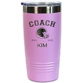 Promotion & Beyond Football Coach Gifts for Men - Coach Gift for Women - Cheer Coaches Gifts - Football Coaches Appreciation - Tumbler 20oz - Lilac, Black Etching