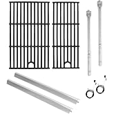 BBQration Grill Parts for Charbroil Performance 2-Burner 463630021 463660421 463655621 463630422 463654022, 17 inch Cooking Grate, Burner and Heat Plate Parts for Charbroil Grill Replacement Parts