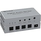 Wiistar Digital Optical Audio Splitter 1 in 3 Out SPDIF TOSLINK Optical Digital Audio Splitter 1x3 Support Audio Format LPCM2.0 DTS Dolby Digital for Xbox Blue-Ray DVD HDTV
