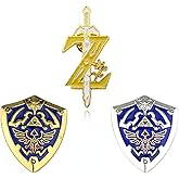 Classic Fantasy Game Shield Metal Enamel Pin Set of 3