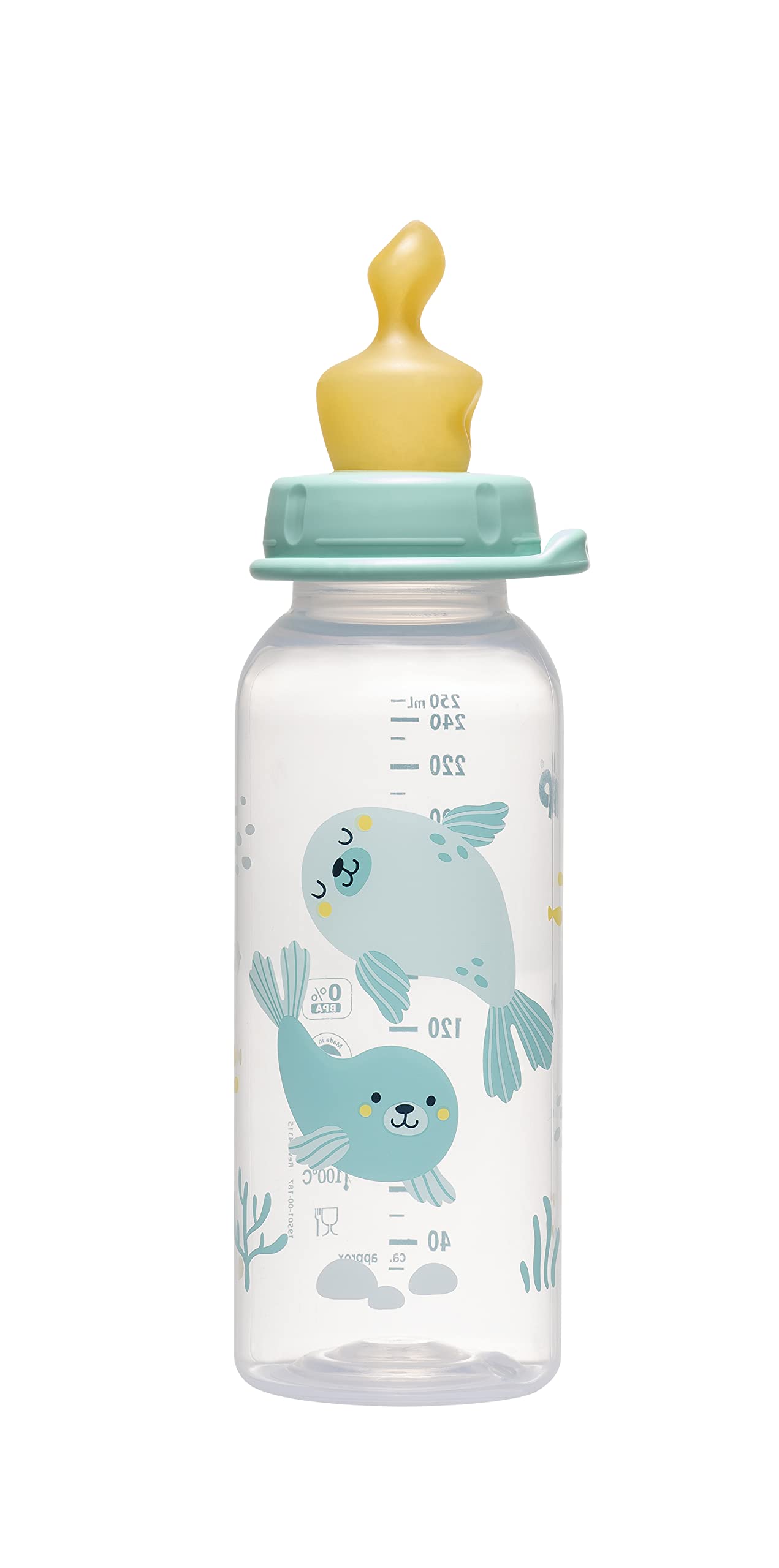 nip Standard Bottle PP with Anatomical Latex Teat, from 6 Months, Blue, Size M, 250 ml, boy