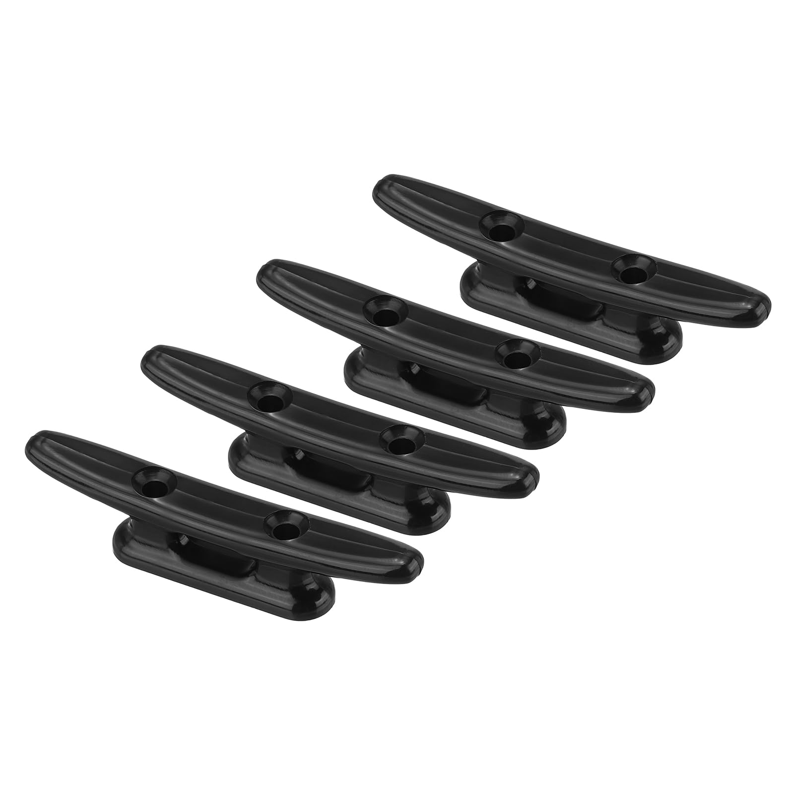 PATIKIL 3 Inch Nylon Boat Dock Cleat 4 Pack Kayak Small Rope Tie Cleat Dock for Marine Deck Boats Canoes Kayaks, Decor, Black