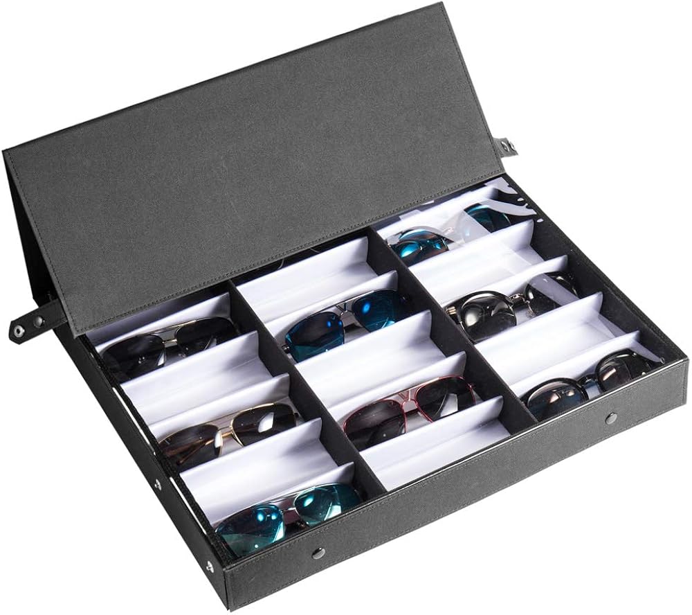 18 pcs Sunglasses Organizer Eyewear Storage and Sunglasses Display Storage Case Tray
