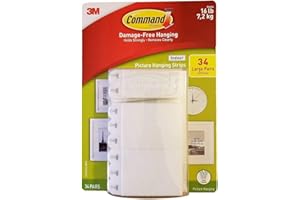 Command Indoor Picture Hanging Strips 34 Large Pairs, 68 Total Strips