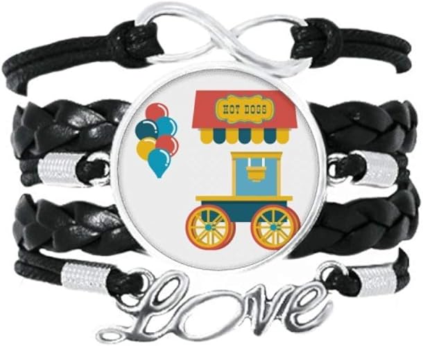 Amazon 驚くほどおかしい公園の熱い犬のイラスト 愛のアクセサリーツイストレザーニットロープリストバンド編み ブレスレット 通販