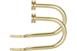 KEMMIE Curtain Holders, 2 Pack Brass Decorative Curtain Holdbacks for Wall Curtain Drapery