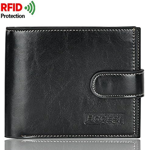 Men RFID Multi-Card Trifold Passcase Slim Front Pocket Leather Wallet with Coin Pocket/Credit card holder/Money Clip [KARNI&amp;SOUL]