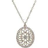 Designed By Stacey Handmade Filigree Pendant Necklace, 14KT Gold-Filled Chain, Dainty Fashion Jewelry, Elegant Gifts for Women, Mother's Day, Birthday, Anniversary, 16" to 18" Adjustable Length