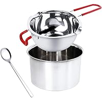 2 Pack Stainless Steel Double Boiler Pot Chocolate Melting Pot Soap Candle Candy Making Tool Kit Wax Melting Heat Proof…