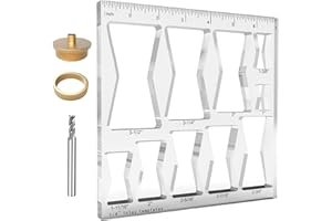 10 in 1 Router Templates for Woodworking,Butterfly Inlay Template,Wood Bowtie Router Templates Jig Bowtie Inlay Kit for Preci