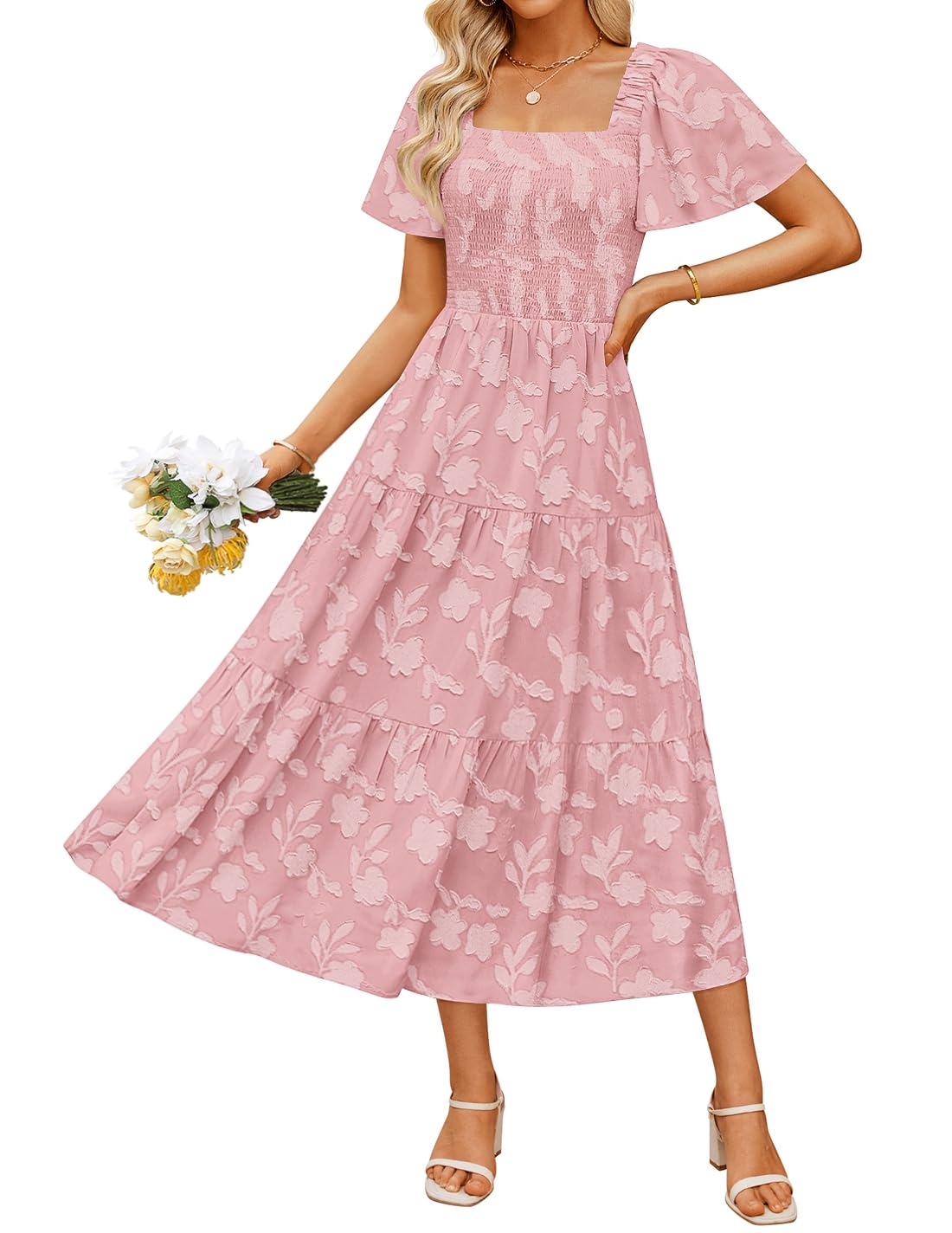 ZESICA Women's Summer Boho Floral Midi Dresses 2025