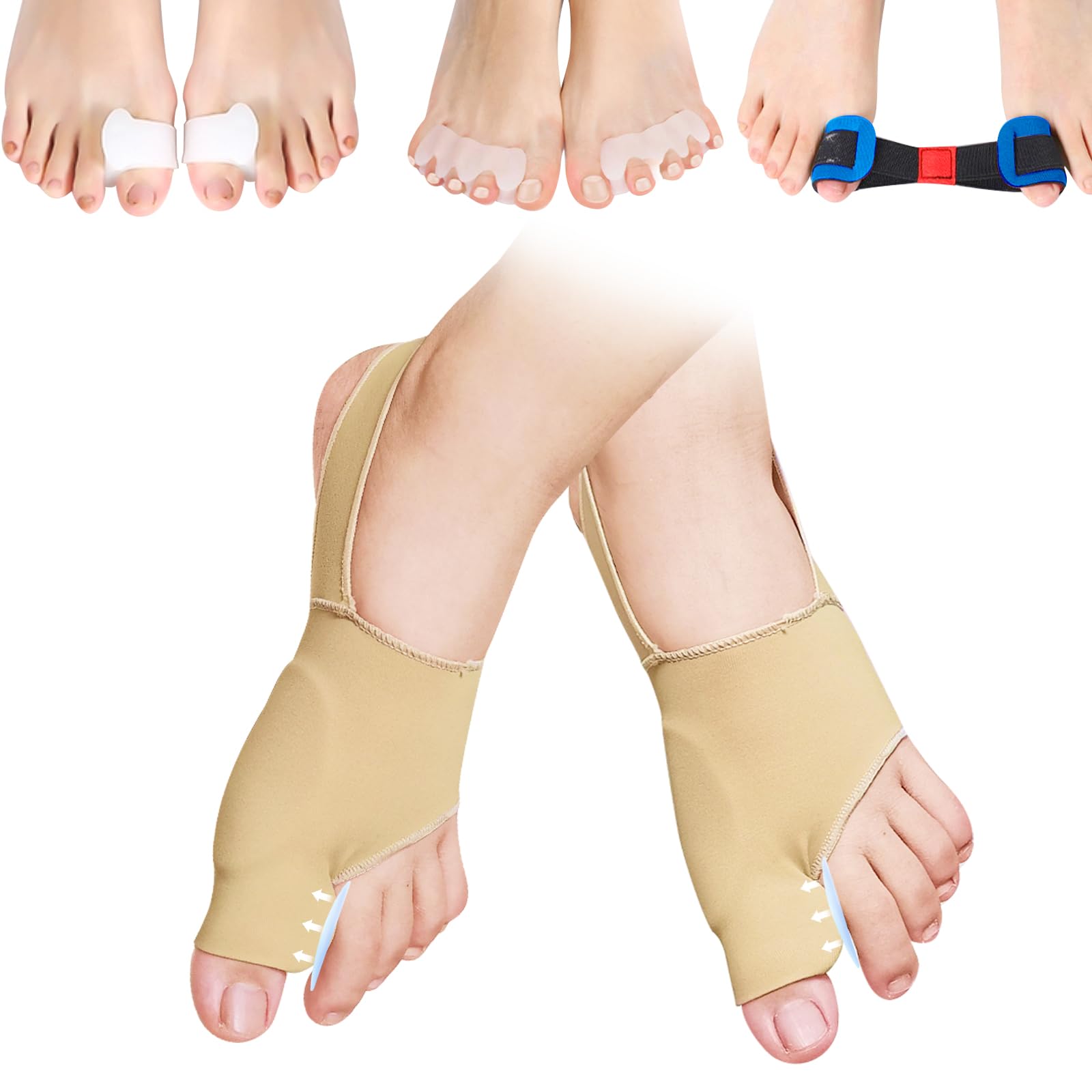 Photo 1 of Bunion Corrector for Women Big Toe, Bunion Relief, 8pcs Toe Separators for Overlapping Toes Women, Toe Spacers For Feet Men, Bunion Splint w Pad, Hallux Valgus Toe Straighteners,Fix Bunions No Surgery