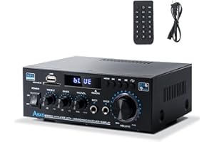 NEOHIPO Bluetooth Stereo Receiver &Home Audio Amplifier, 300Wx2 2-Channel for Home Theater & Bookshelf Speakers, w/FM Radio Karaoke, w/USB/SD/RCA/MIC/FM in, with Remote Control, for Garage Bar Party