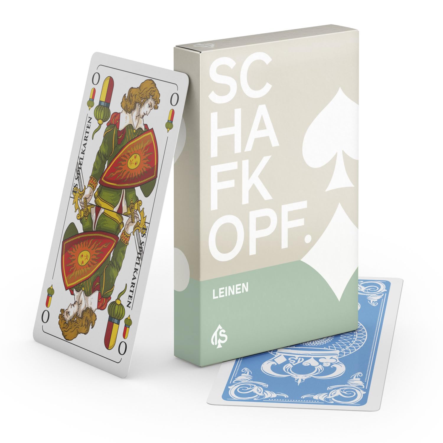 Sheephead Cards Linen Bavarian Wipe Clean + Durable Bavarian Leaf Sheephead Cards (Tarock + Binocel), Original TS Playing Cards (5 x Playing Cards)