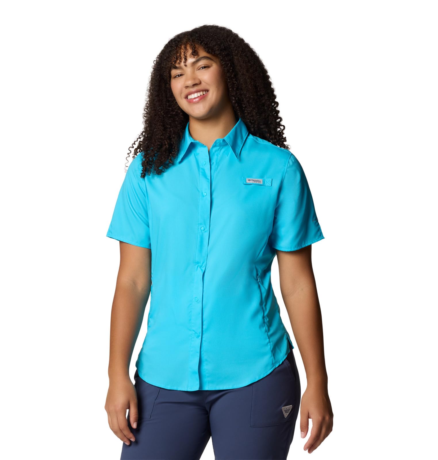 Columbia Womens PFG Tamiami II Short Sleeve Fishing Shirt, Melonade, 2X Image