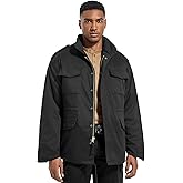 TWCHAS Men's Tactical M65 Field Jacket - Military Coat with Removable Hood, Fully Lined, Adjustable Waist & 4-Pocket Design