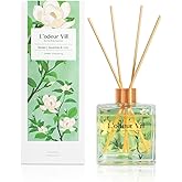 L'odeur Vill Reed Diffuser Set/Jasmine & Lily/3.38 fl.oz(100ML)/1 Pack with 6 Reed Sticks/Home Fragrance Diffuser, Oil Scent Diffuser for Bathroom Shelf Decor.