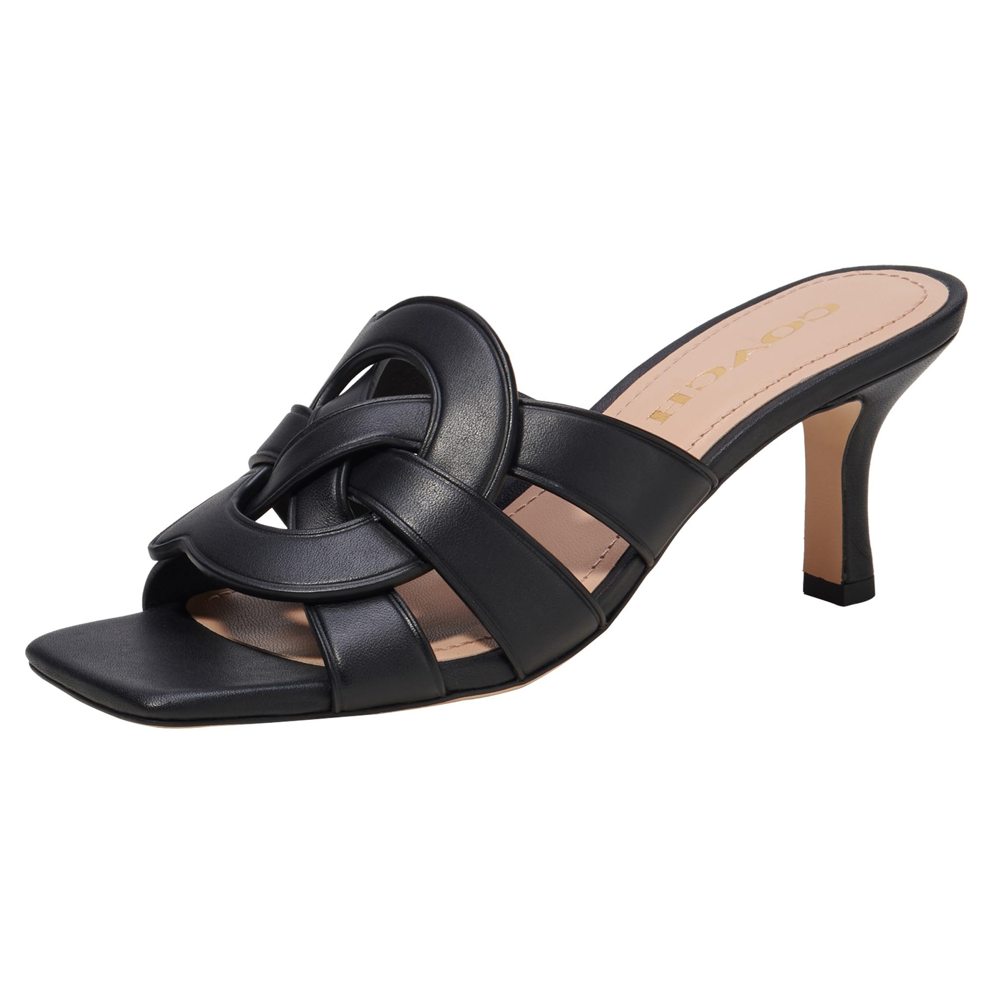 Photo 1 of Coach Women's Tillie Leather Sandal Pump, Black, 7