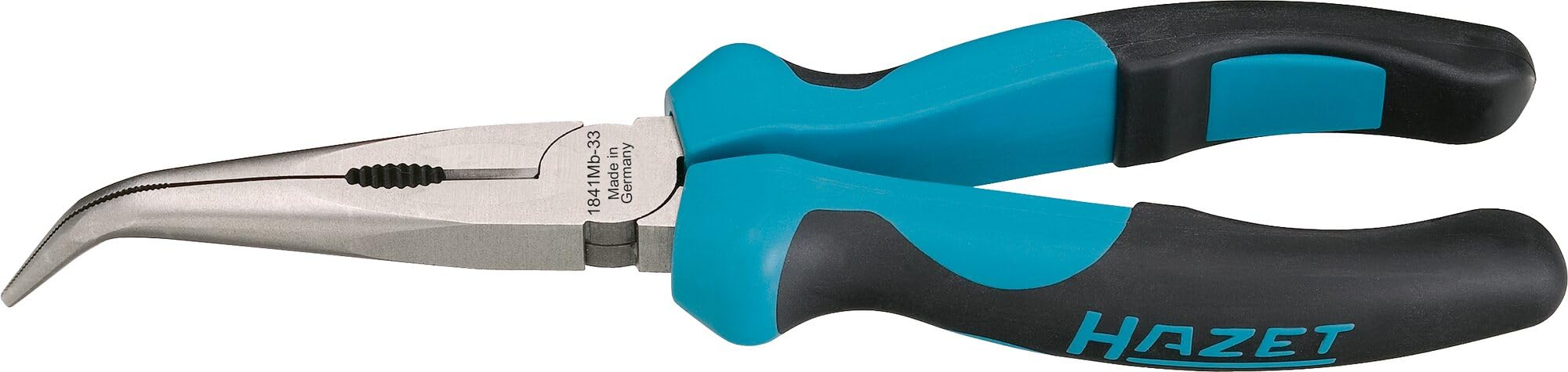 HAZET Pinze a becchi tondi 1841MB-33, Design curvo 45, Taglienti temprati a induzione, Per tagliare e trattenere con precisione i materiali anche nei punti più difficili da raggiungere