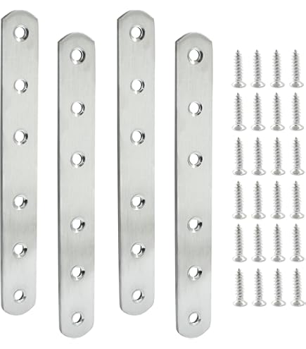 10 Pack Flat Mending Plate 200 Stainless Steel Straight Steel Brace, 5½