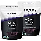 Terrasoul Superfoods Organic Acai Berry Powder, 4 Oz (Pack of 2), Freeze-Dried for Freshness, Omega Fats Boost for Smoothie Bowls, and Antioxidant-Packed Superfoods Recipes