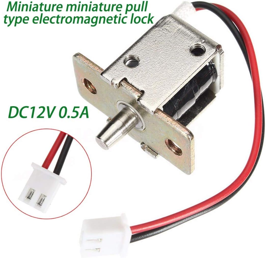 MEIZXIU - Solenoide cilíndrico de Bloqueo eléctrico de 12 V CC 1,1 A