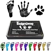 ReignDrop Ink Pad For Baby Footprint & Handprint - Creates Impressive Long Lasting Keepsake Stamp for Infant & Kids. Smudge P