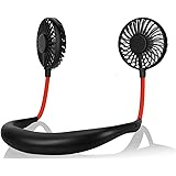 ANYPOWK Portable Neck Fan, USB Rechargeable Fan with 3 Speeds Adjustable, Neck Fans Portable Rechargable Prime with LED Light