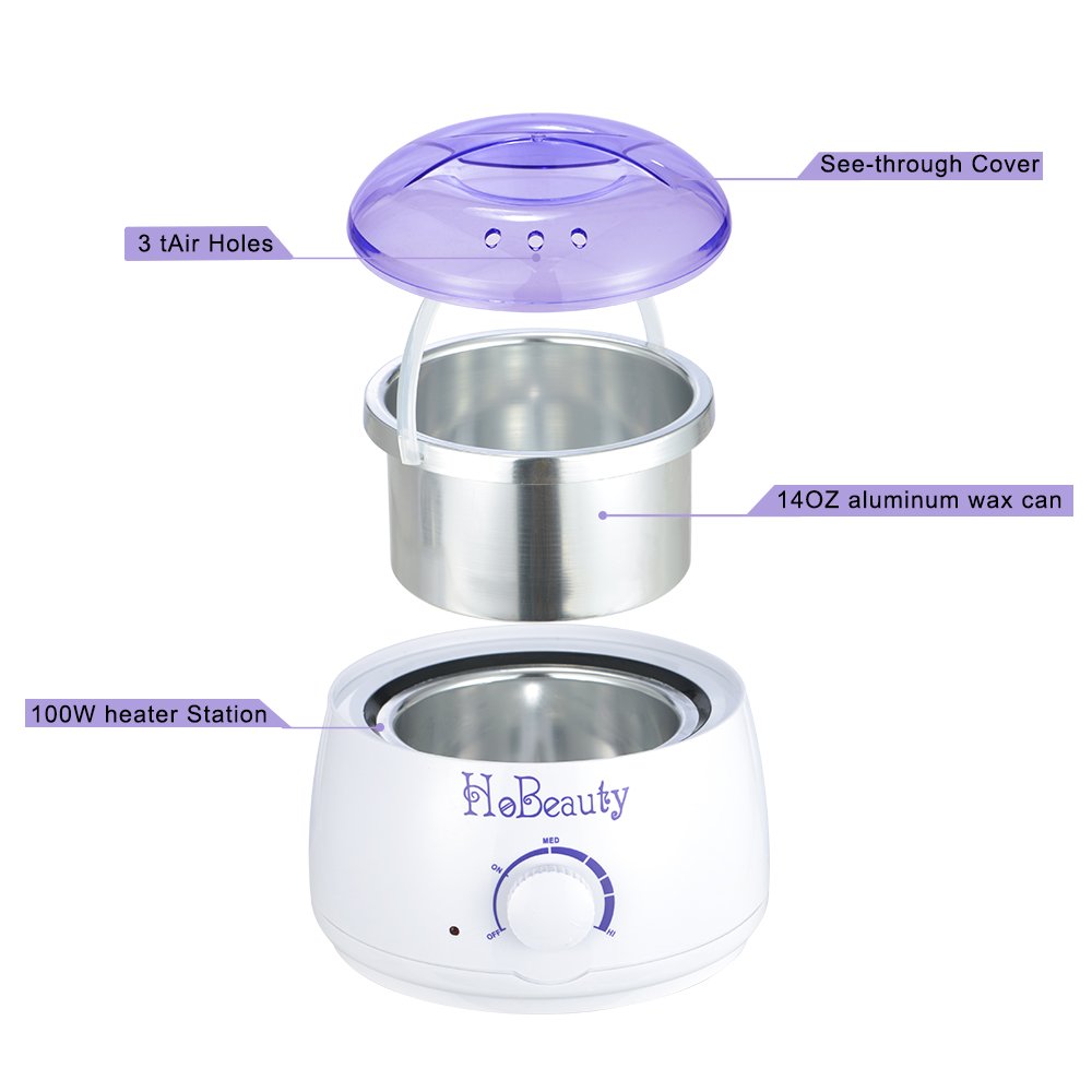 HoBeauty Hot Wax Warmer, Electric Hair Removal 14 oz Easy Waxing Warmer