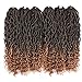 Goddess Locs Crochet Hair 18 Inch 3 Packs Wavy Curly Ends Goddess Faux Locs Crochet Hair for Black Women Pre Looped Crochet Braids Synthetic Hair Extensions (24 Strands/pack,#1B/27)