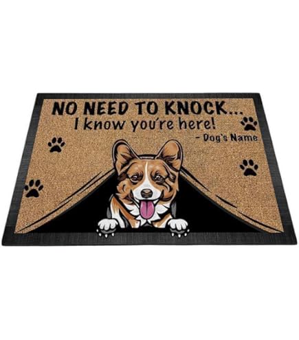 Tapete De Bienvenida Con Parte Trasera Sin Necesidad De Llamar Con Texto En Inglés We Know You Re Here The Dog Tapete Divertido Para Entrada Con