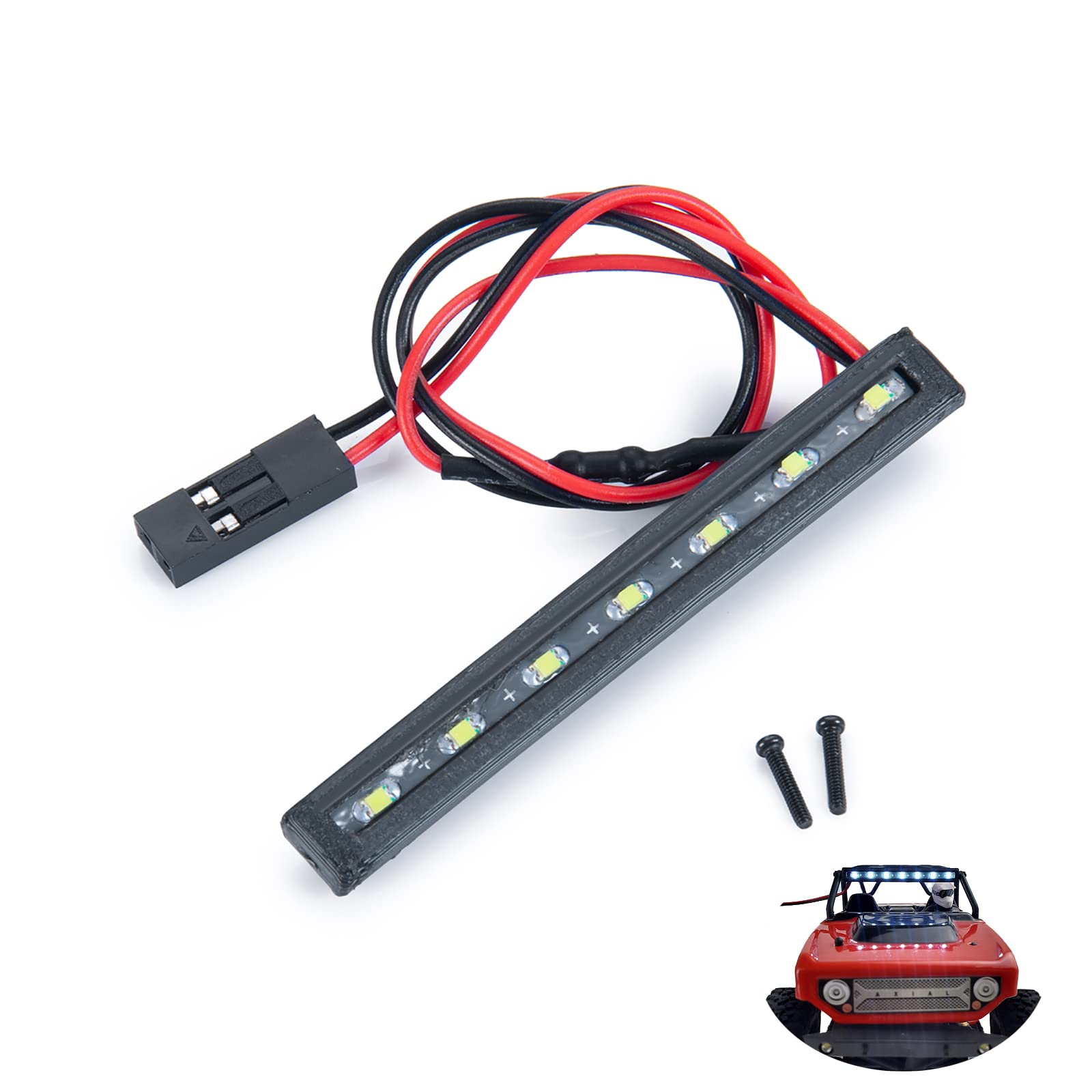AXspeed RC LED Light Bar Roof Lamp Spotlight Kit for Axial SCX24 AXI90081 Deadbolt 1/24th Crawler Car Upgrade Accessories