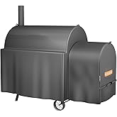 EVRBUL Smoker Cover Compatible with Oklahoma Joe's Longhorn Highland Offset Smoker, Outdoor Waterproof Grill Cover, Heavy Duty 420D BBQ Cover, 64" L x 37" W x 56" H Replace# 8259969P04