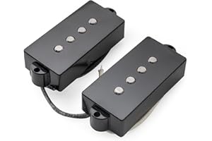 Musiclily Pro PB-60S Alnico 5 Single Coil Pickups Set 10.5K for Precision Bass Style Bass, Black