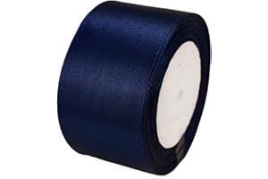 ATRBB 25 Yards 2 inches Wide Satin Ribbon Perfect for Wedding,Handmade Bows and Gift Wrapping (Navy)