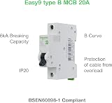 Schneider Electric Easy9 MCB 1 Pole Type B 6kA 20A 230V EZ9F16120 view 7