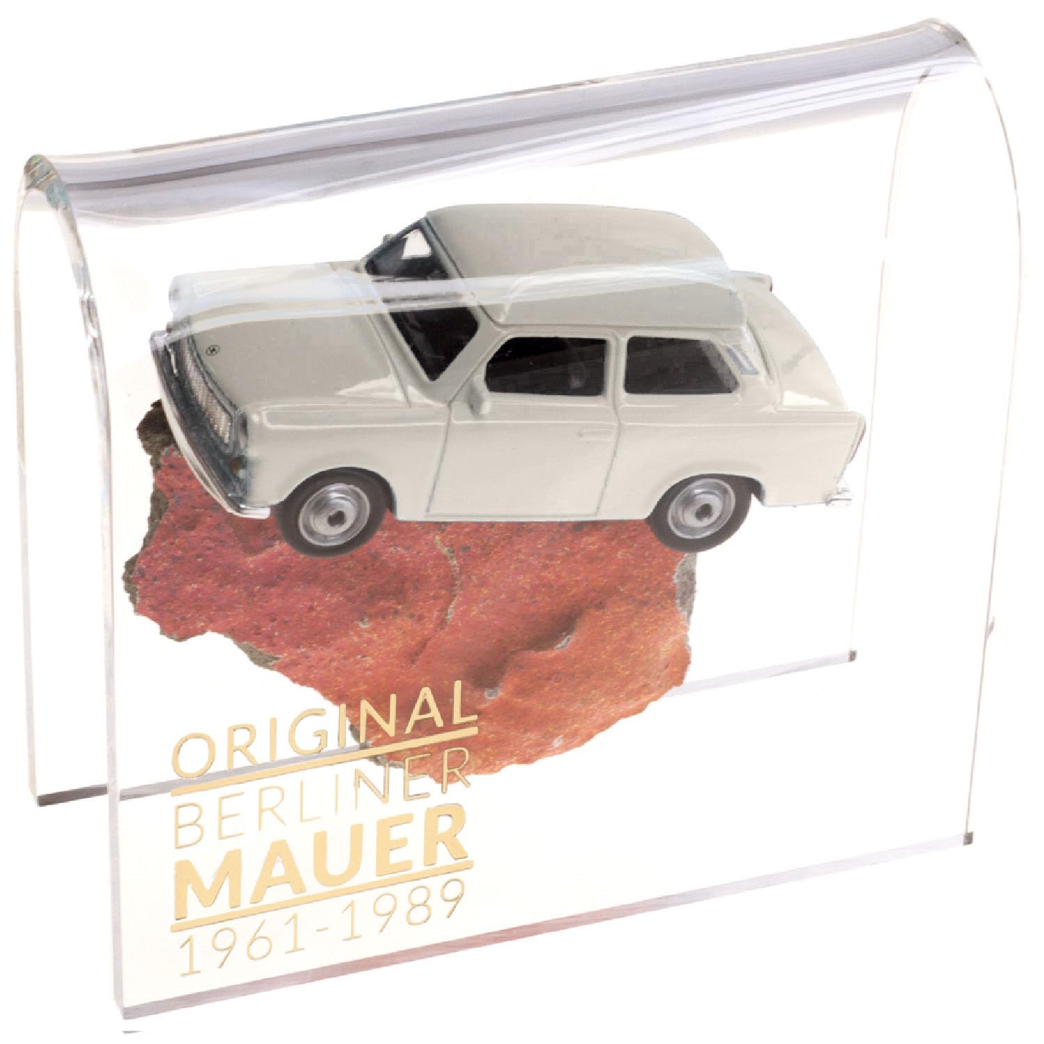 United1871 Trabant on Original Berlin Wall Stone | Authentic Piece with Certificate of Authenticity | Trabi GDR | Handmade