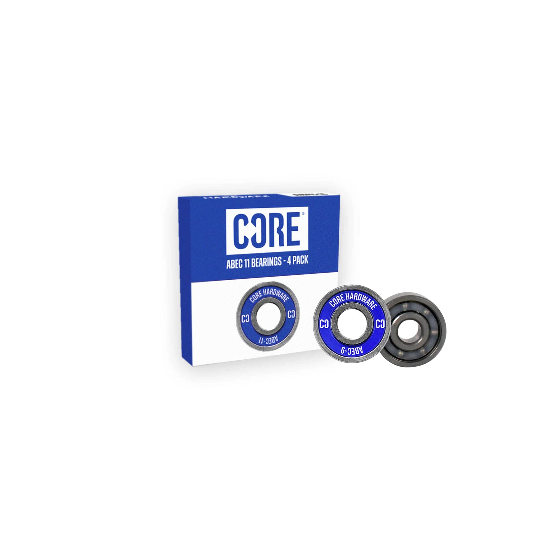 CORE ABEC 11 Skate Bearings - Pack of 4 Bearings for Skateboards, Scooters and Skates (4 Pack, Blue (ABEC 11)