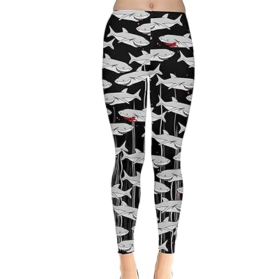 Women's Space Print Stretchy Leggings with Shark Kuwait Ubuy