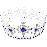 Beaupretty Rhinestone Tiara Crown for Women Elegant Jeweled Queen Crown Baroque Birthday Party Hair Accessories Wedding Headwear 5.31X5.31X3.14In