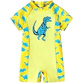 Achiyi Toddler Baby Boys' Swimwear One Piece UPF 50+ Swimsuit Boy Lovely Cartoon Prints Bathing Suit