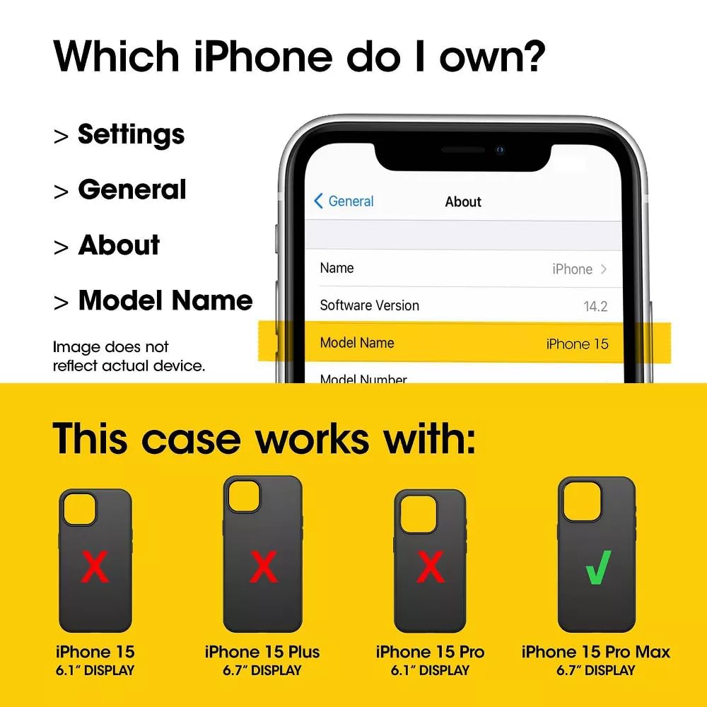 OtterBox iPhone 15 Pro Max (Only) - Defender Series Case - Black - Screenless - Rugged & Durable - with Port Protection - Holster Clip Includes - Microbial Defense Protection